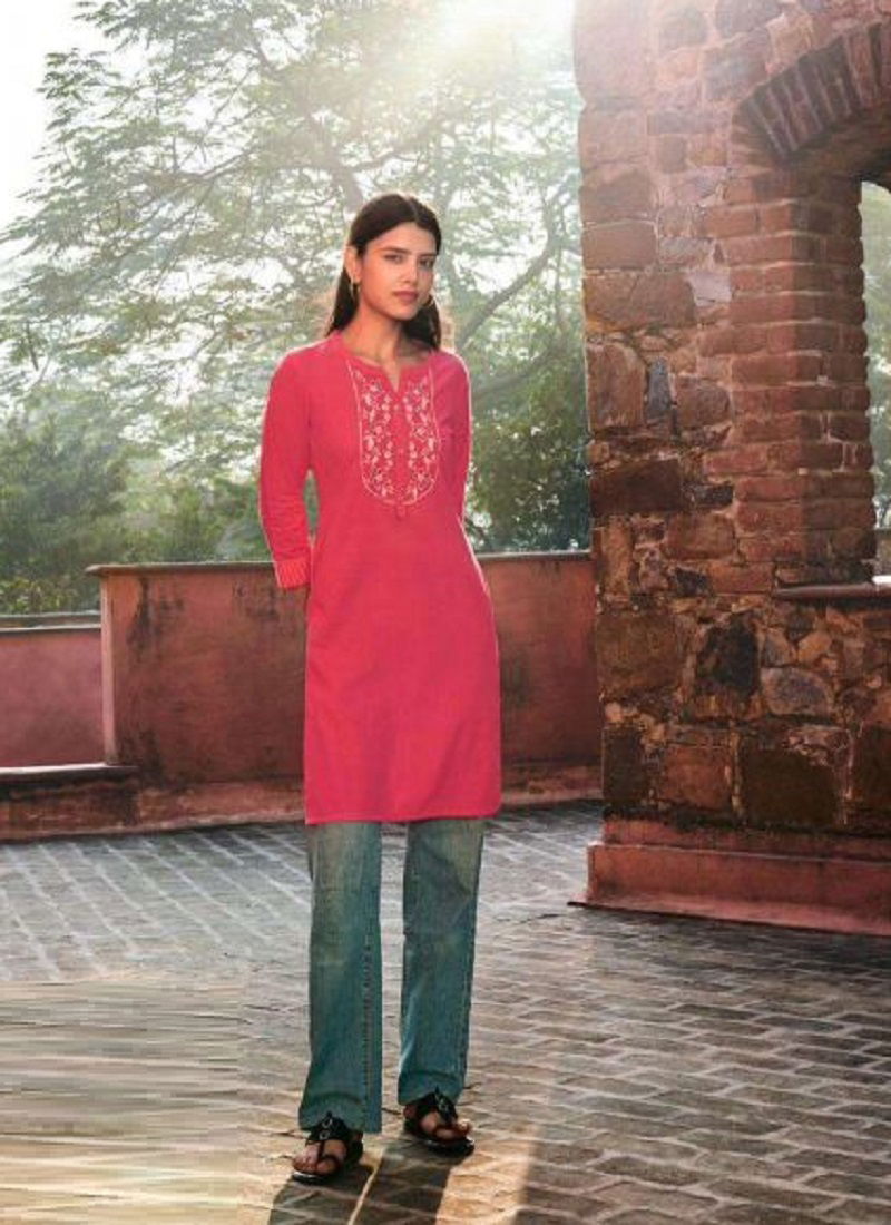 Four Bottons Tulip 3 Cotton Kurti Catalog